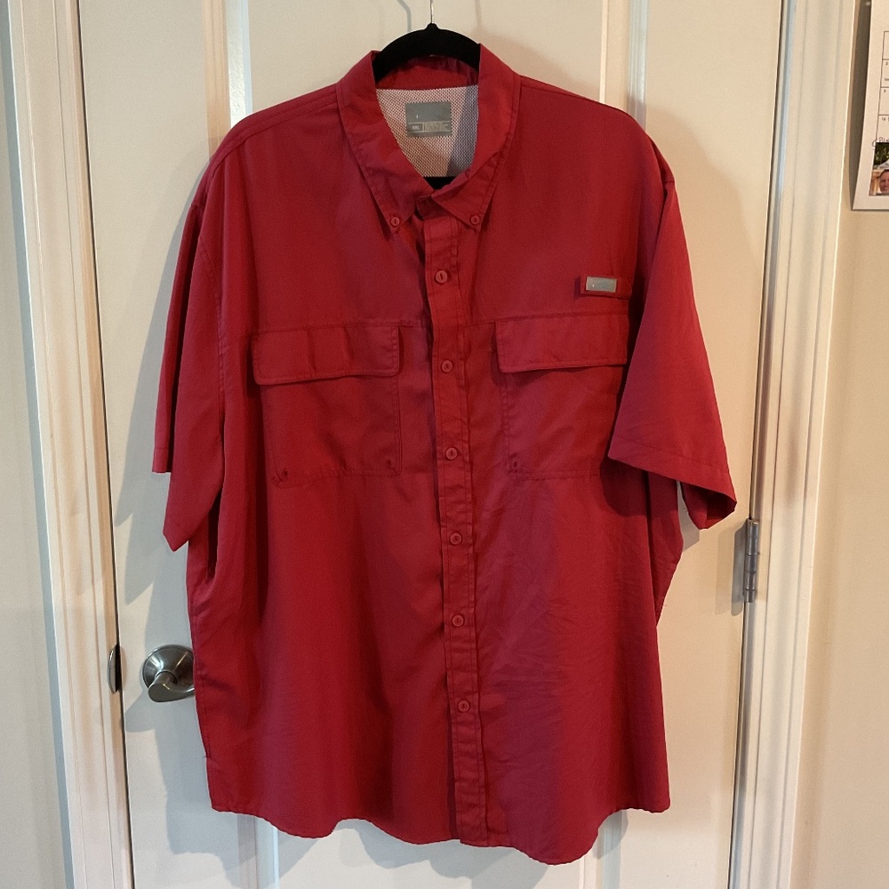 Ocean + Coast Short Sleeve Solid Fishing Shirt - XXL - Tasty Red